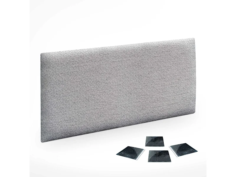 DHOME Ensemble de 1 Panneaux Tapissés en Tissu de Luxe Pack Autoadhésif pour Mur Acoustique Absorbant et Protecteur (Silver Grey, 60x50cm, x1)