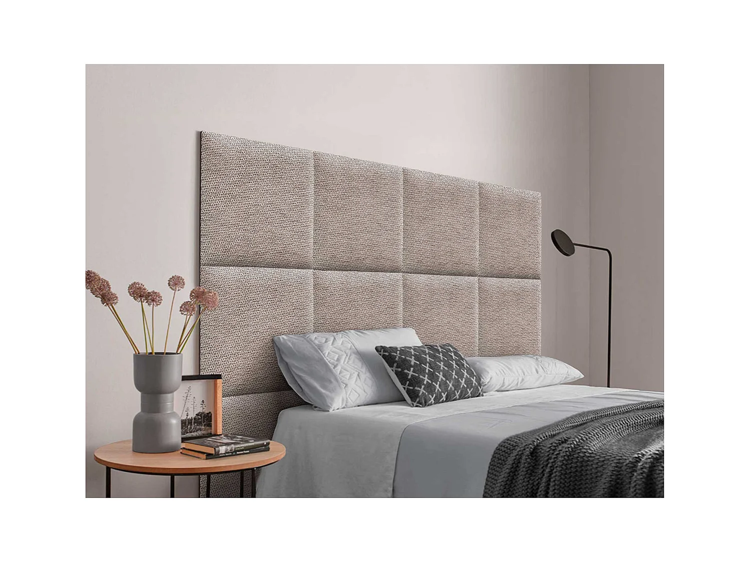 DHOME Tête de Lit Rembourrée Composée de Panneaux Autoadhésifs Interchangeables Série Luxury Edition Lit de Luxe Chambre (Ethnic Brown, 180cm)