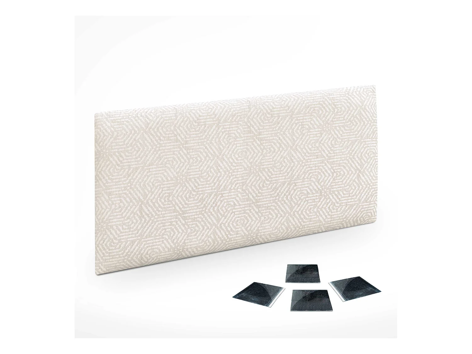 DHOME Set aus 1 luxuriös gepolstertes Paneel aus Stoff, Selbstklebendes Akustik-Wandpaneel, schallabsorbierend, schützend (Ethnic White, 60x60cm, x1)