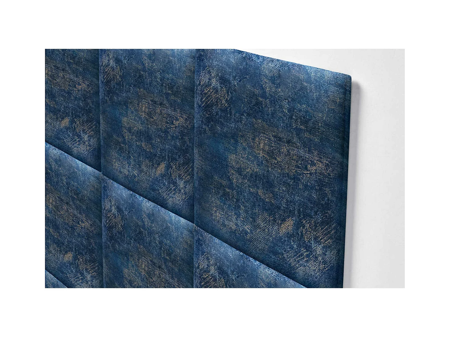 DHOME Tête de Lit Rembourrée Composée de Panneaux Autoadhésifs Interchangeables Série Luxury Edition Lit de Luxe Chambre (Luxurious Blue, 105cm)