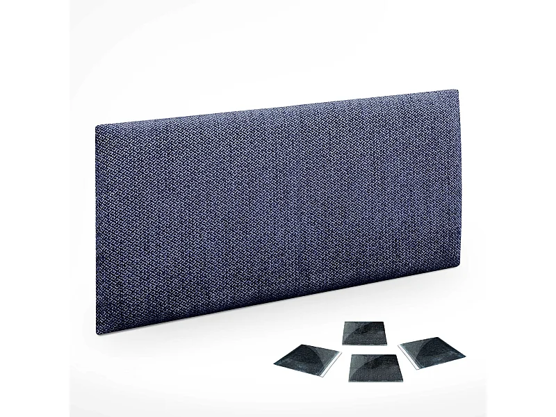 DHOME Set van 1 Luxe Stoffen Zelfklevend Gestoffeerd Paneel voor Muur, Geluidsabsorberend en Beschermend (Silver Marine, 60x60cm, x1)