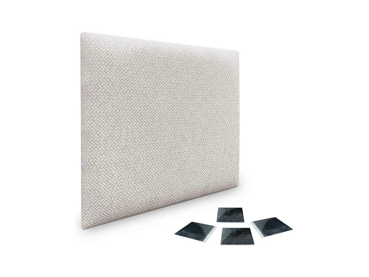 DHOME Ensemble de 1 Panneaux Tapissés en Tissu de Luxe Pack Autoadhésif pour Mur Acoustique Absorbant et Protecteur (Épis beiges, 60x40cm, x1)