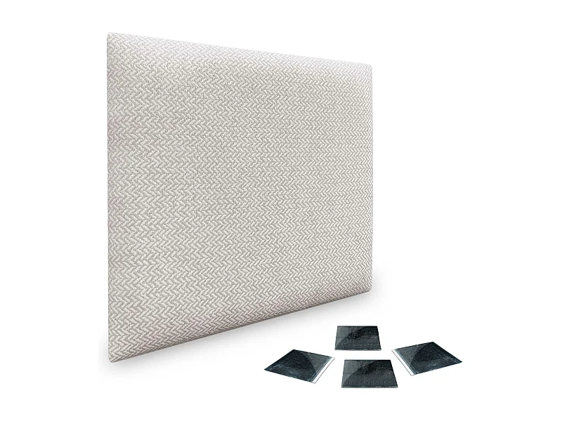 DHOME Set di 1 Pannelli Imbottiti in Tessuto di Lusso Pacchetto Autoadesivo per Pareti Assorbente Acustico e Protettivo (Spighe beige, 60x40cm, x1)