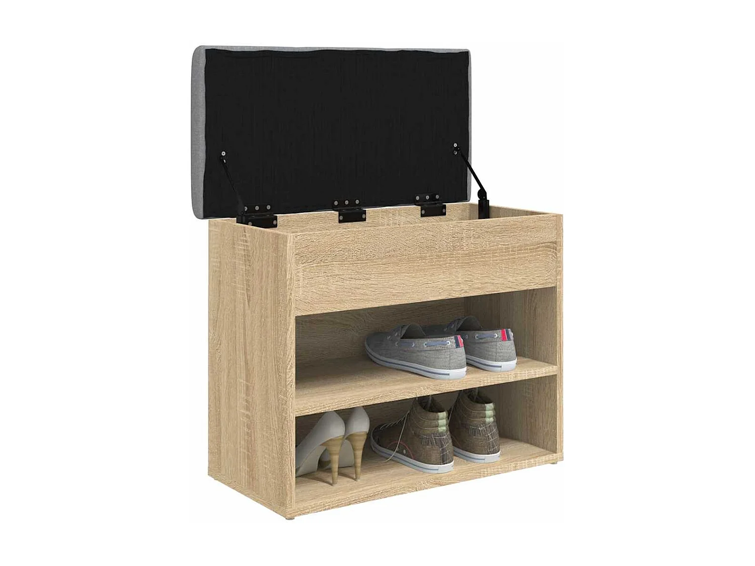 Schoenenbankje 62x32x50 cm bewerkt hout sonoma eikenkleurig