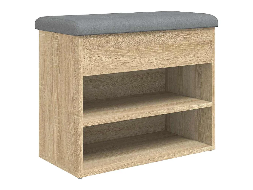 Banc à chaussures chêne sonoma 62x32x50 cm bois d'ingénierie