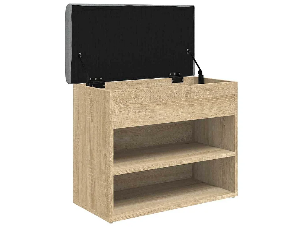 Banc à chaussures chêne sonoma 62x32x50 cm bois d'ingénierie