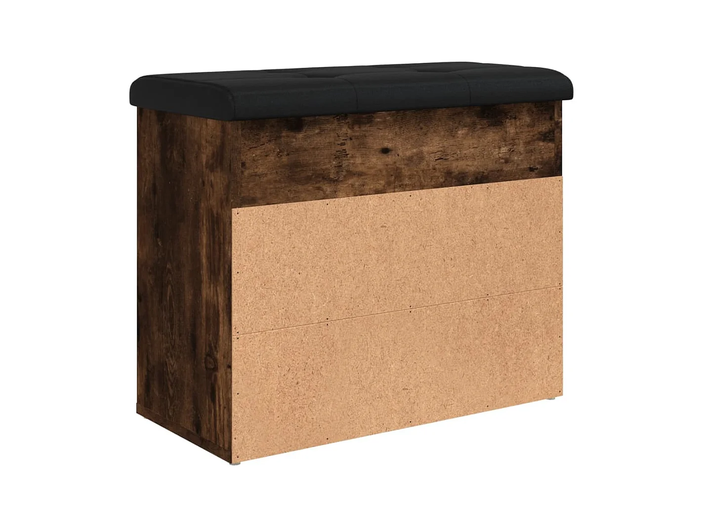 Schoenenbankje 62x32x50 cm bewerkt hout gerookt eikenkleurig