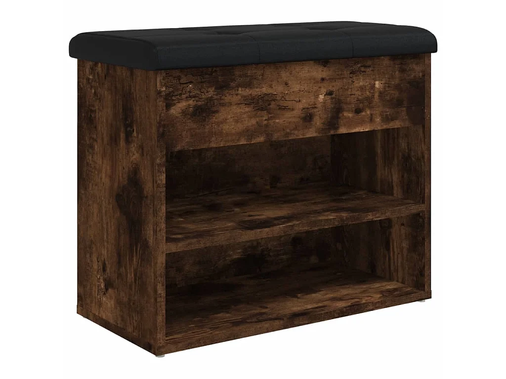 Banc à chaussures chêne fumé 62x32x50 cm bois d'ingénierie