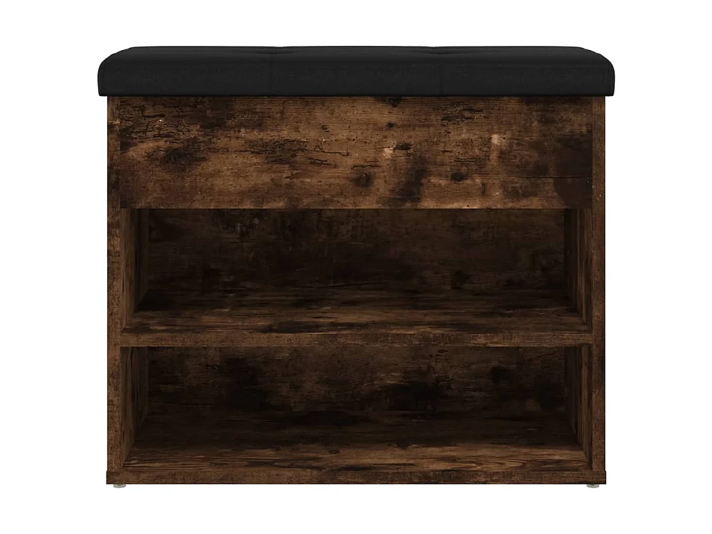 Banc à chaussures chêne fumé 62x32x50 cm bois d'ingénierie