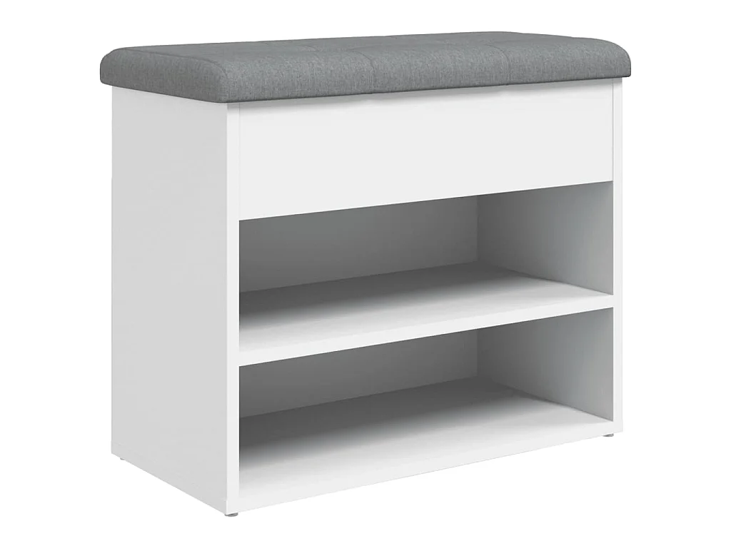 Banc à chaussures Blanc 62x32x50 cm Bois d'ingénierie
