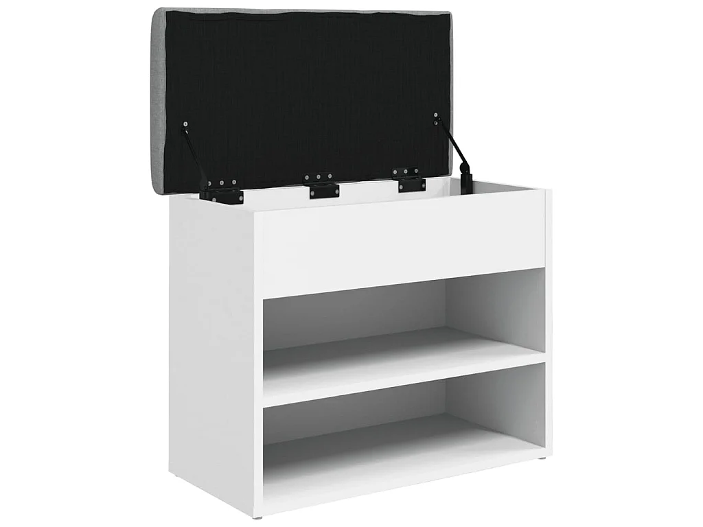 Banc à chaussures Blanc 62x32x50 cm Bois d'ingénierie