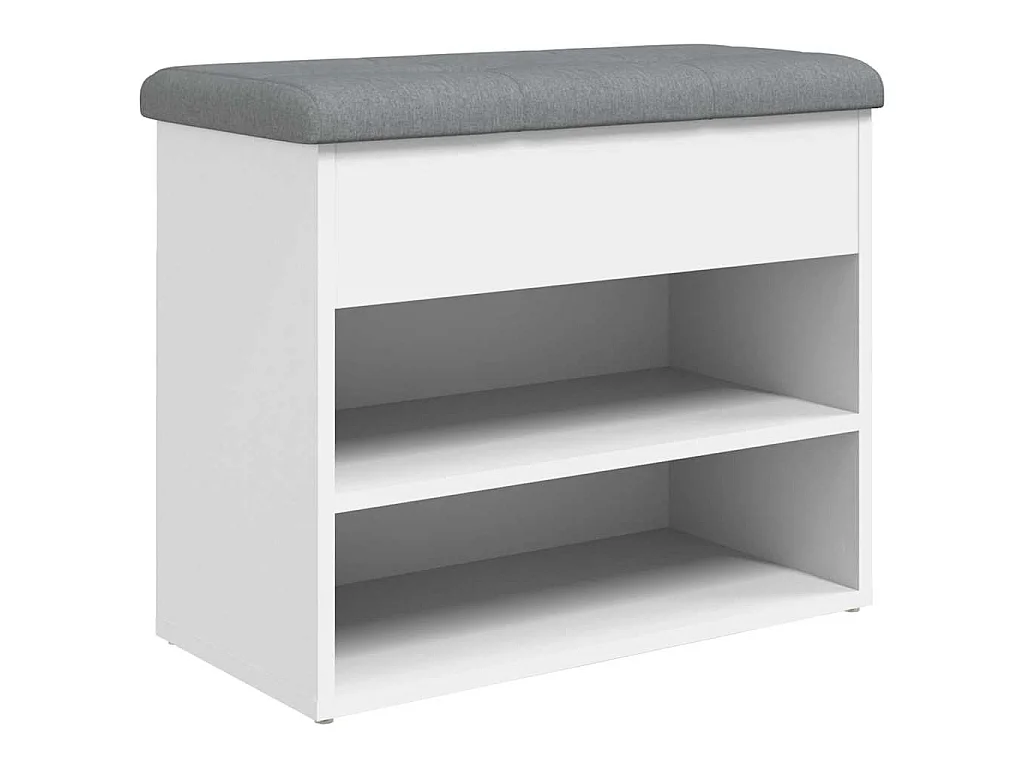 Banc à chaussures Blanc 62x32x50 cm Bois d'ingénierie