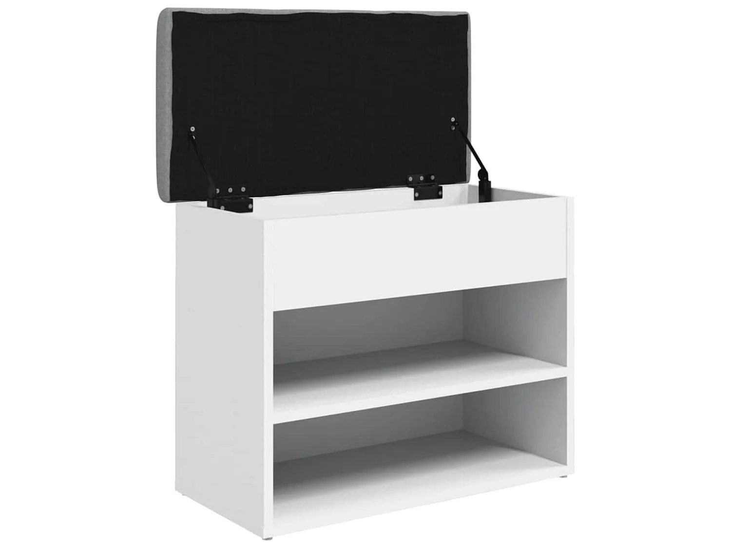 Banc à chaussures Blanc 62x32x50 cm Bois d'ingénierie