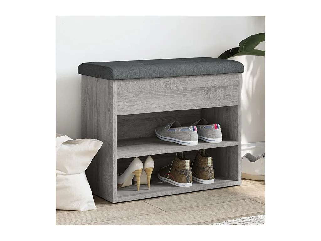 Banc à chaussures sonoma gris 62x32x50 cm bois d'ingénierie