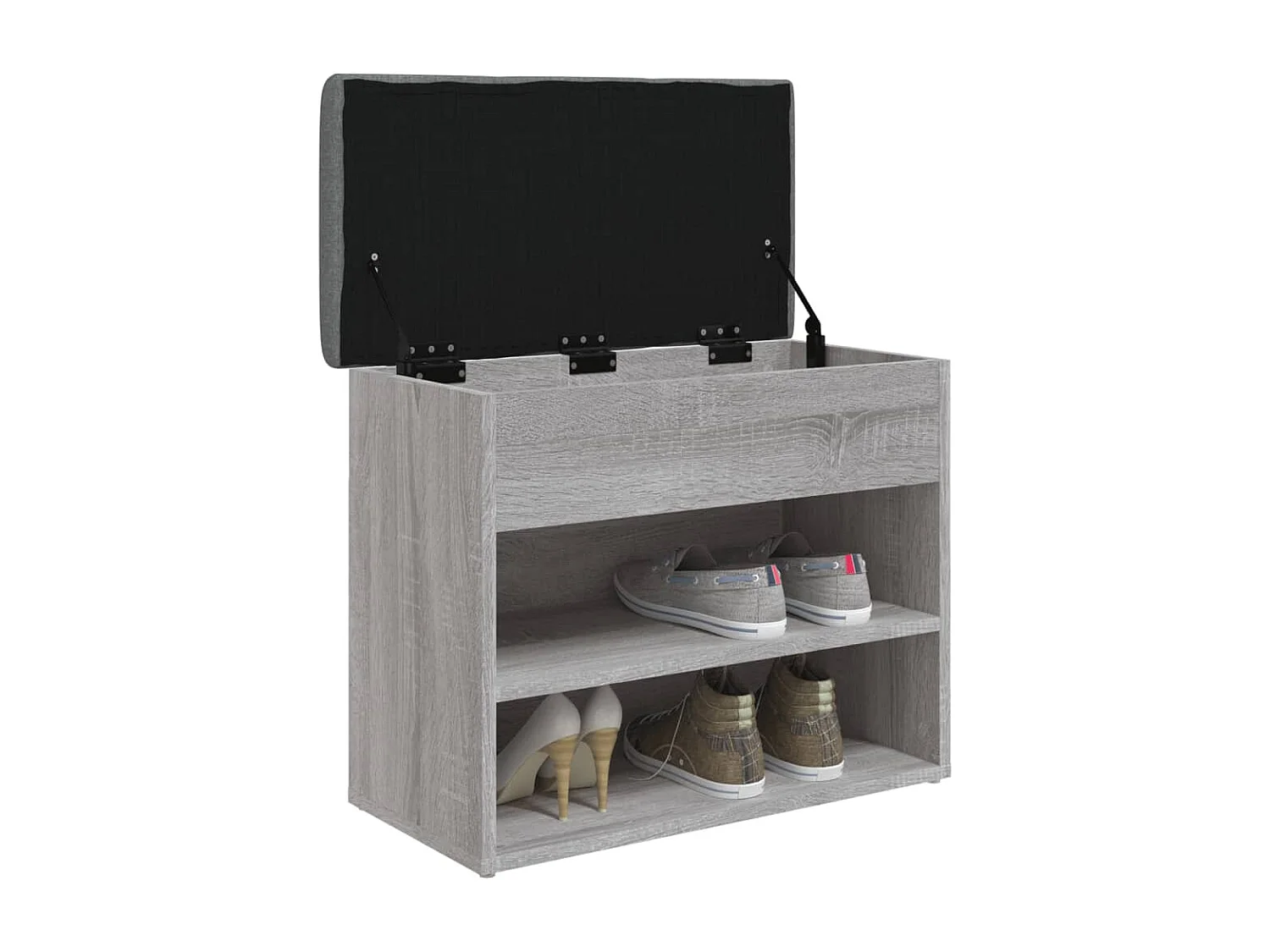 Banc à chaussures sonoma gris 62x32x50 cm bois d'ingénierie