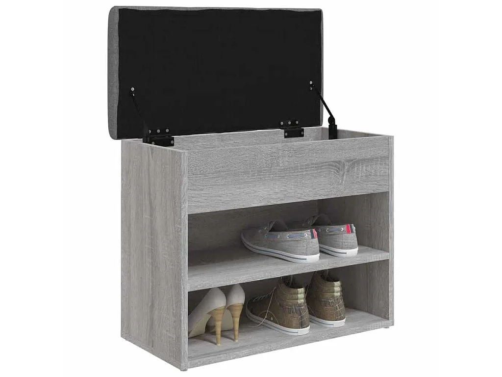 Banc à chaussures sonoma gris 62x32x50 cm bois d'ingénierie