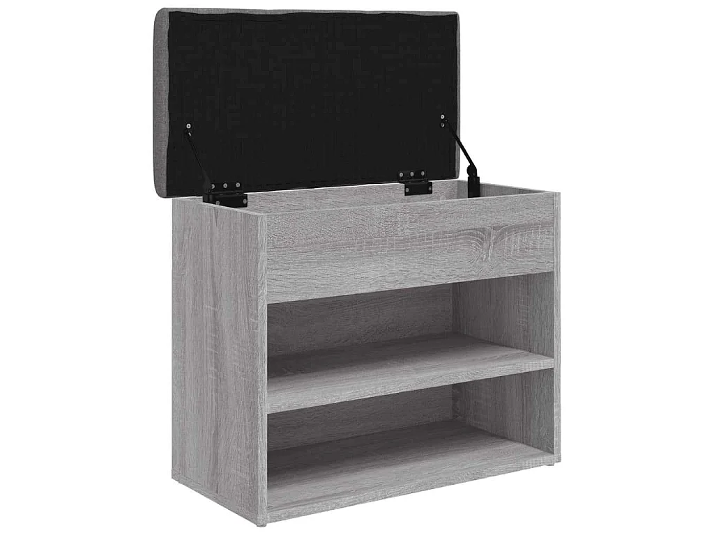 Banc à chaussures sonoma gris 62x32x50 cm bois d'ingénierie