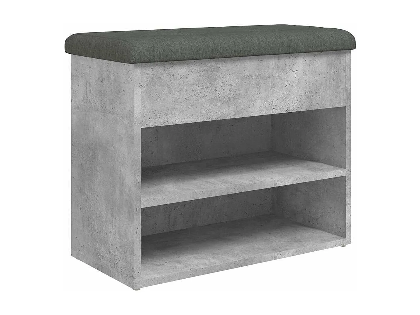 Banc à chaussures gris béton 62x32x50 cm bois d'ingénierie