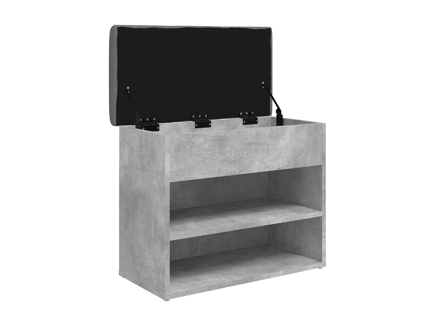 Banc à chaussures gris béton 62x32x50 cm bois d'ingénierie