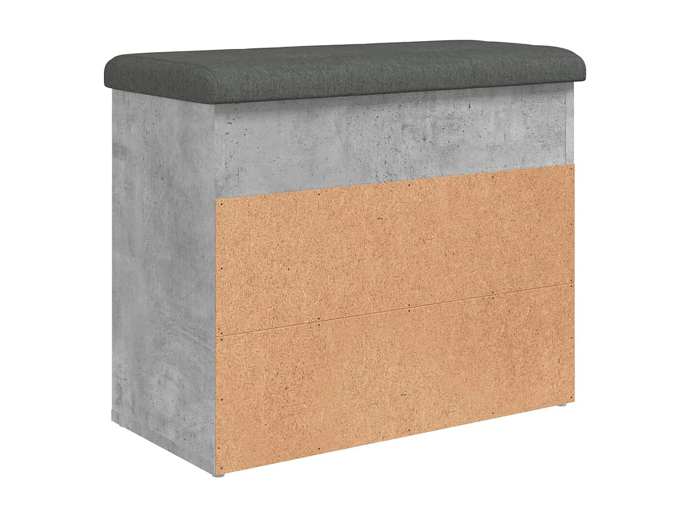 Banc à chaussures gris béton 62x32x50 cm bois d'ingénierie