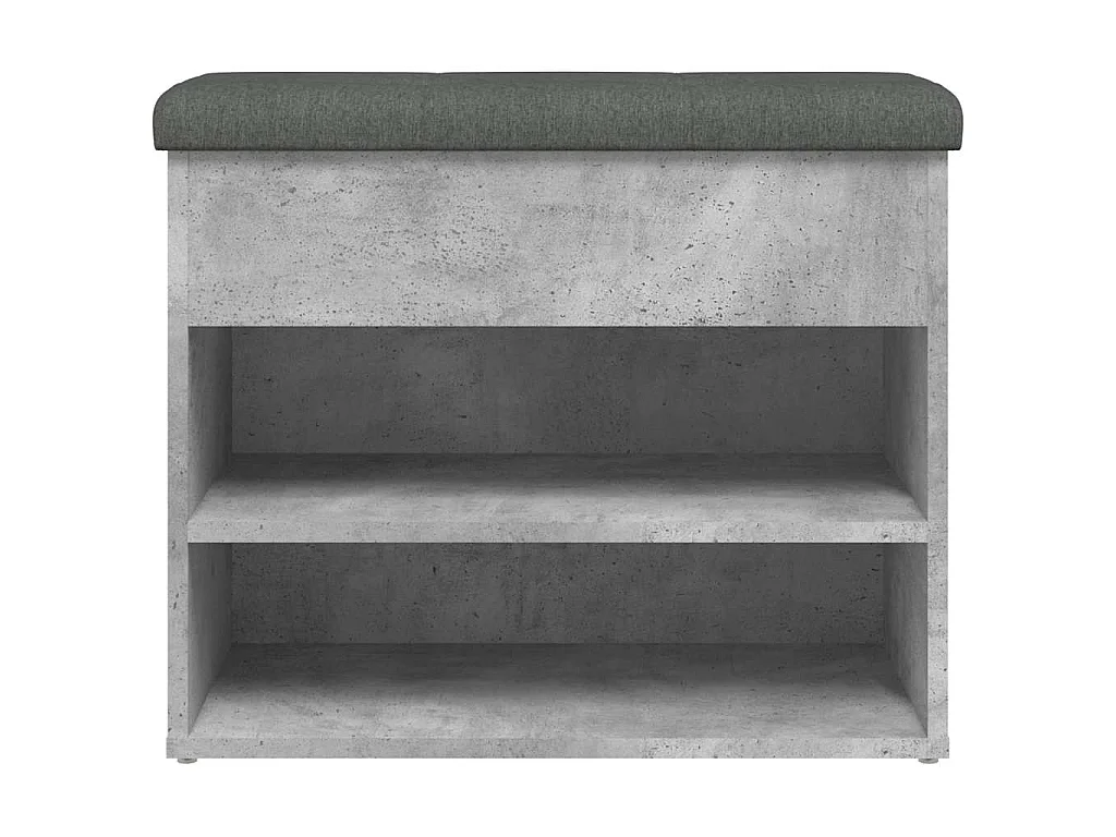 Banc à chaussures gris béton 62x32x50 cm bois d'ingénierie