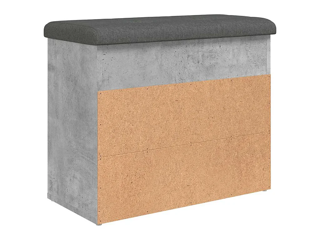 Banc à chaussures gris béton 62x32x50 cm bois d'ingénierie