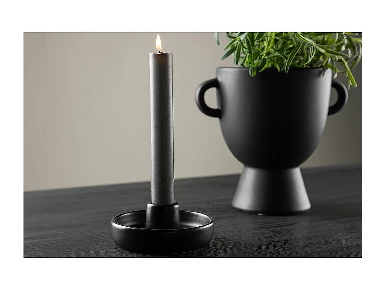 Bougeoir en Céramique "Otis" 11cm Noir