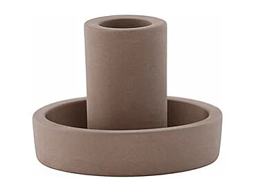 Bougeoir Design en Argile "Ceco" 11cm Marron
