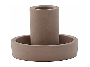 Bougeoir Design en Argile "Ceco" 11cm Marron