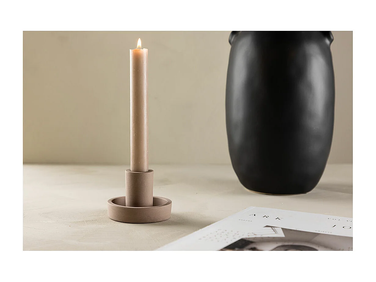 Bougeoir Design en Argile "Ceco" 11cm Marron