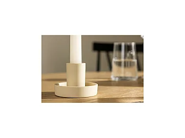 Bougeoir Design en Argile "Ceco" 11cm Beige