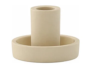Bougeoir Design en Argile "Ceco" 11cm Beige