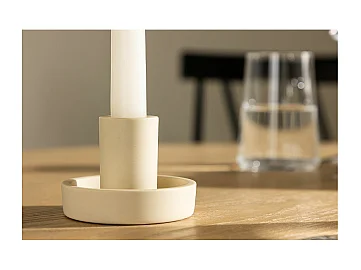 Bougeoir Design en Argile "Ceco" 11cm Beige