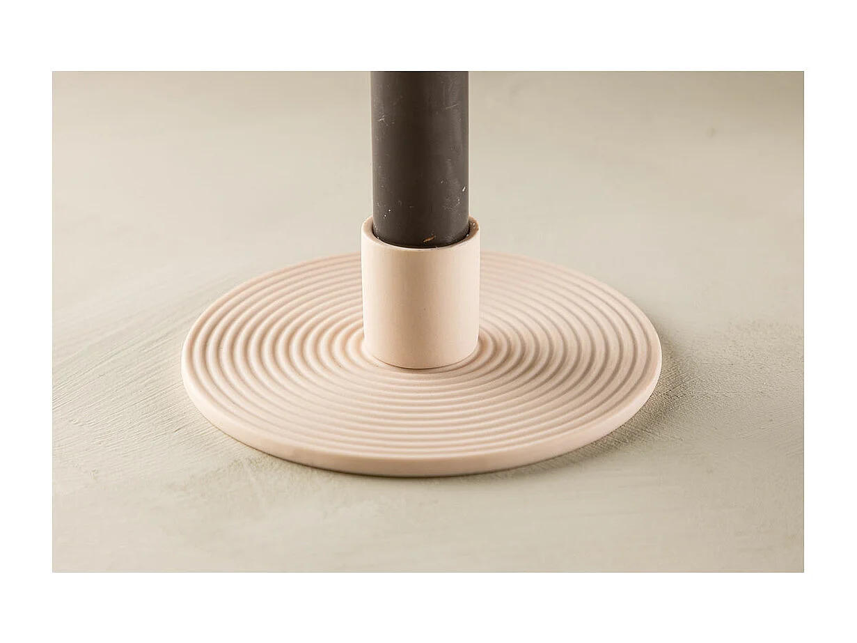 Bougeoir Design en Argile "Dian" 12cm Rose