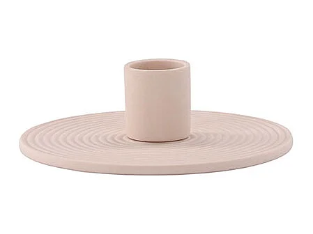 Bougeoir Design en Argile "Dian" 12cm Rose