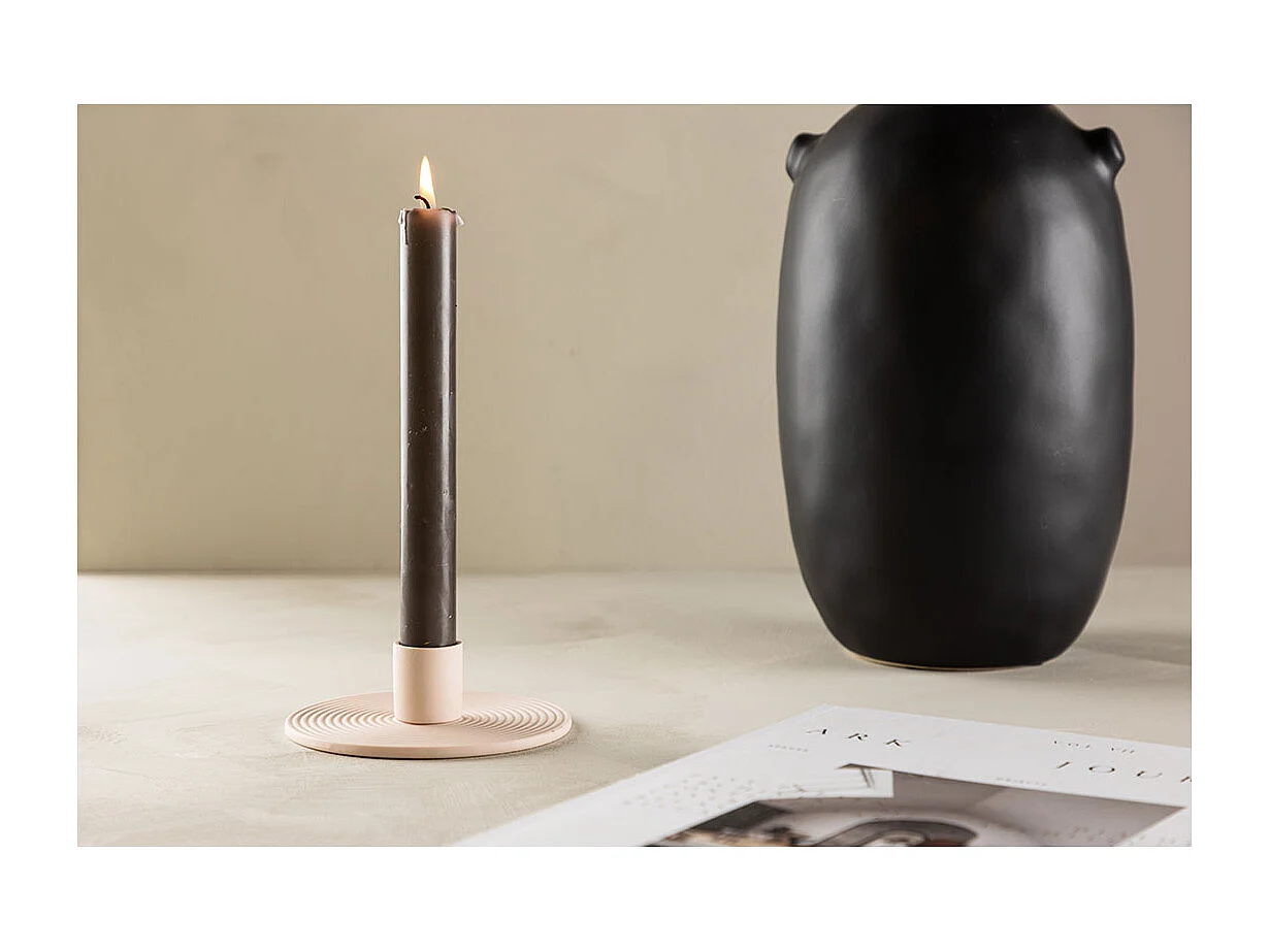 Bougeoir Design en Argile "Dian" 12cm Rose