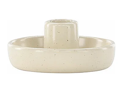 Bougeoir en Céramique "Otis" 11cm Beige & Noir