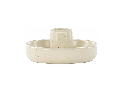 Bougeoir en Céramique "Otis" 11cm Beige & Noir