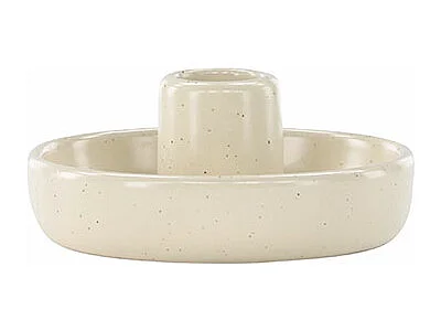 Bougeoir en Céramique "Otis" 11cm Beige & Noir