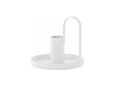 Bougeoir Design en Métal "Crai" 13cm Blanc