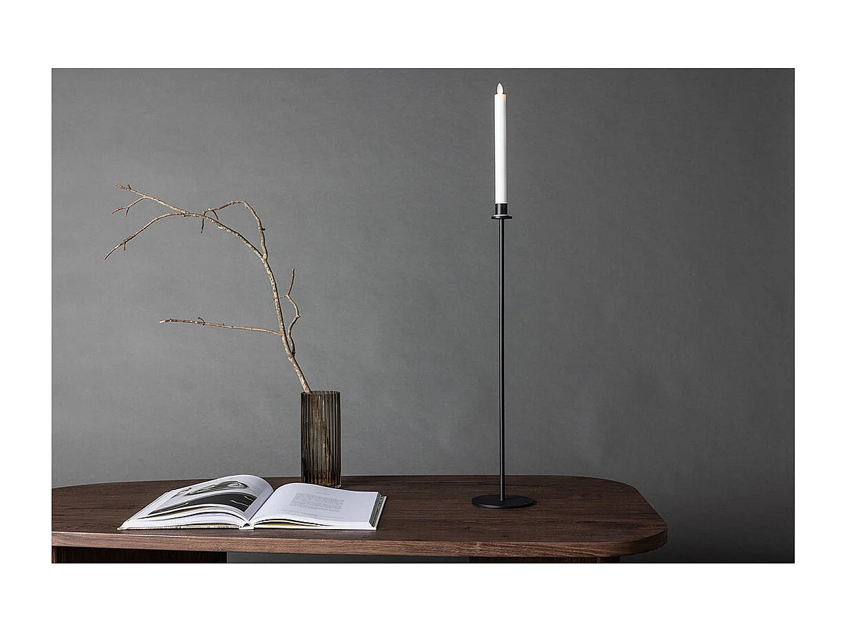 Bougeoir à LED en Métal "Hogehall" 79cm Noir