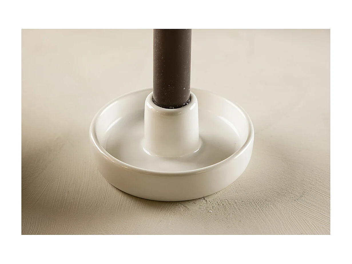 Bougeoir en Céramique "Otis" 11cm Blanc