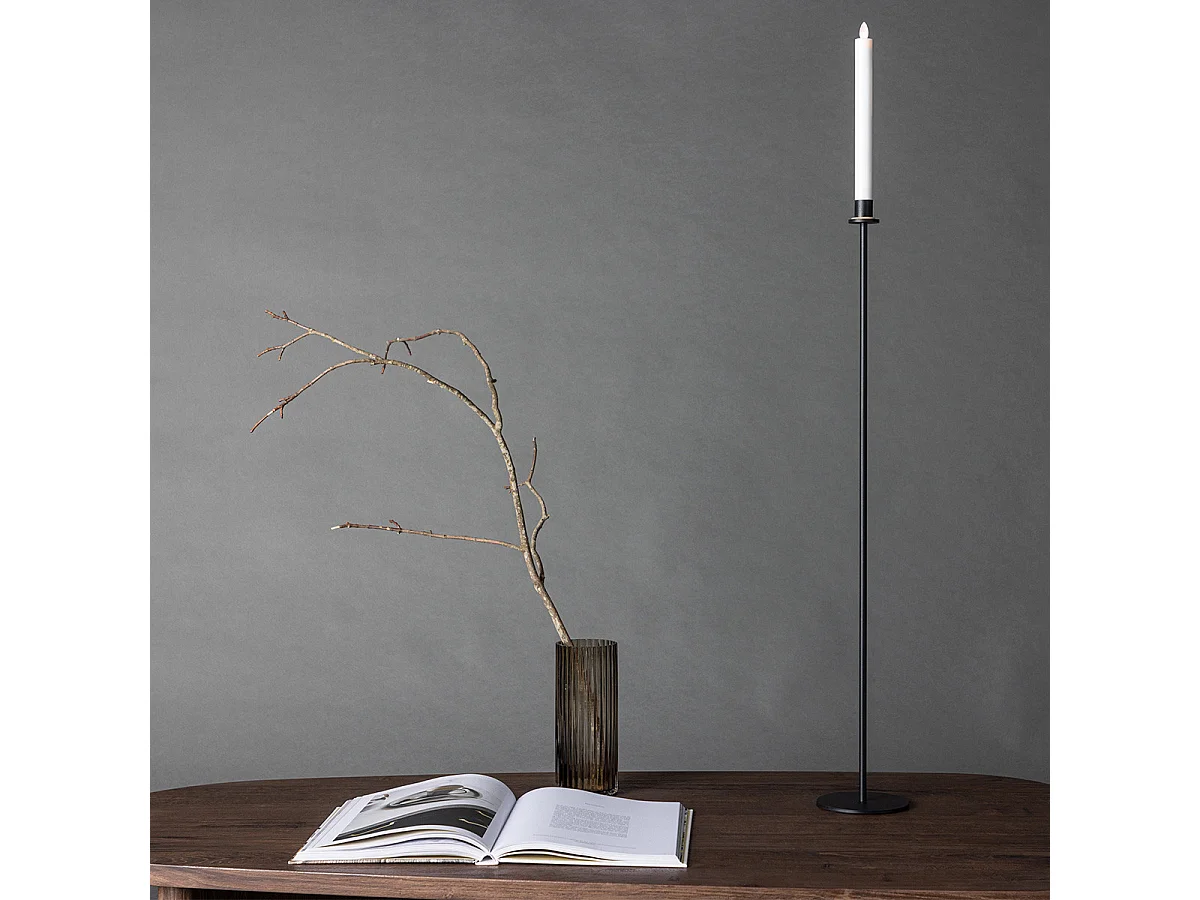 Bougeoir à LED en Métal "Hogehall" 102cm Noir