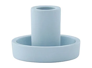 Bougeoir Design en Argile "Ceco" 11cm Bleu Clair