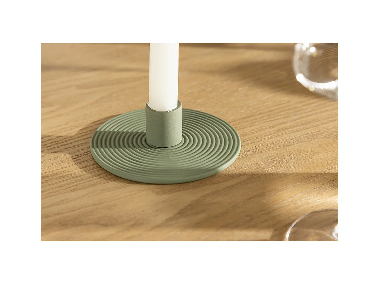 Bougeoir Design en Argile "Dian" 12cm Vert