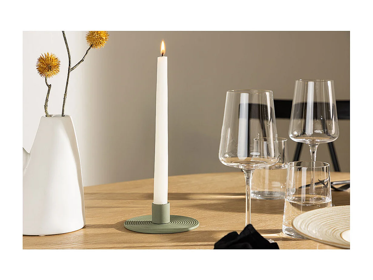 Bougeoir Design en Argile "Dian" 12cm Vert