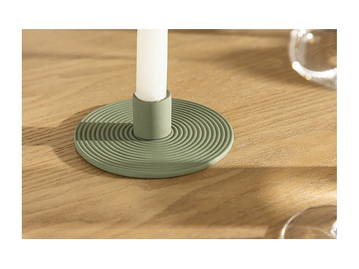 Bougeoir Design en Argile "Dian" 12cm Vert