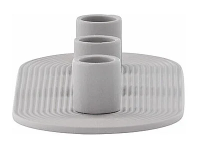 Bougeoir en Argile 3 Bougies "Dian" 24cm Gris