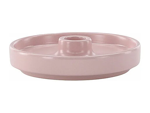 Bougeoir Design en Céramique "Bette" 13cm Rose Clair