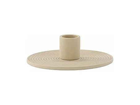 Bougeoir Design en Argile "Dian" 12cm Beige